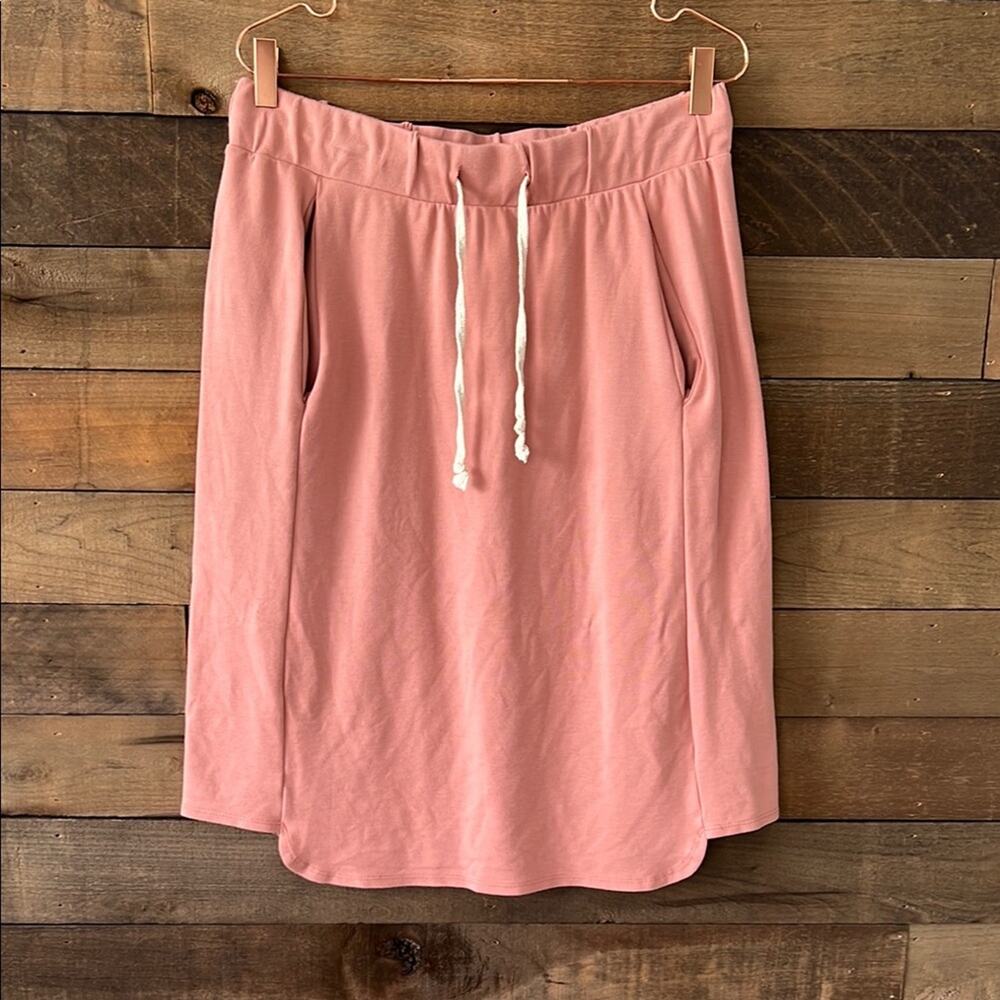ROOLEE Women's Sweatshirt Waist Drawstring Skirt in Pink